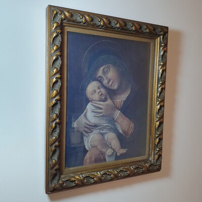 Andrea Mantegna Druck - Die Jungfrau und das Kind - Frührenaissance - gerahmt H 30 cm