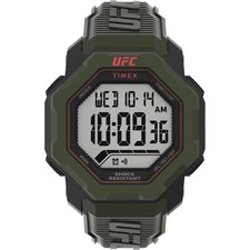 Timex Men's Watch UFC Knockout Chrono Digital Dial Green Resin Strap TW2V88300