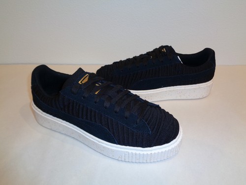 Puma Größe 9,5 Basket Platform OW schwarz Stoff Wildleder Turnschuhe neu Damenschuhe - Bild 7 von 12
