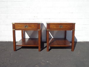 Pair-of-Tables-Accent-End-Side-Campaign-Storage-Thomasville-Bohemian-Vintage