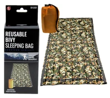 Camouflage Heavy Duty Emergency Aluminized PE Camo Sleeping Bag 84" x 36" 