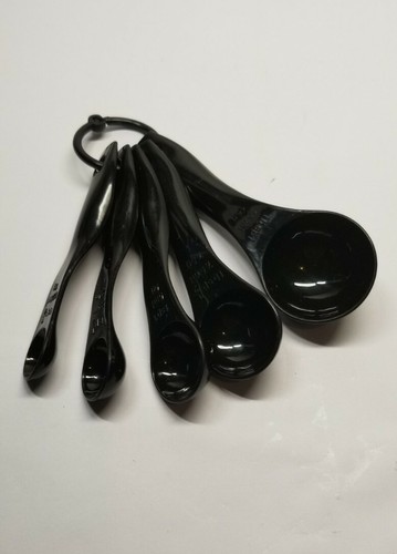  5-Piece Measuring Spoons Set Black ¼ ~ ½ ~ 1 Tbs ~½ Tbsp ~ 1 Tbsp - Picture 3 of 12