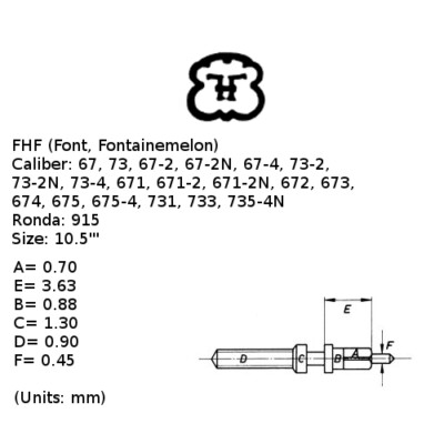 Tige FHF (67, 73, 672, 673, 675) Pour Ronda 915 – Calibre 401 – Neuf Sans Boîte