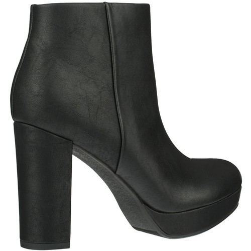 NEW Women's Chunky Heel Ankle Boots High Heel Boots Round Toe Chunky Heeled Boot - Picture 4 of 16