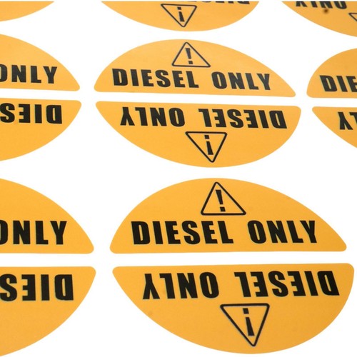 Set of 16 Pairs High - Visibility Yellow Diesel Only Stickers 0.82'' X 2.17'' - Bild 5 von 6