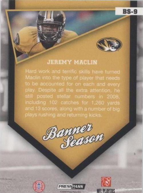 2009 Press Pass Jeremy Maclin #BS-9