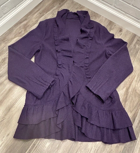 Damen Boucle Wolle Rüschen Pullover Jacke Boho ~ Steampunk ~ Bauern - Bild 1 von 10