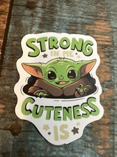 Baby Yoda The Child Mandalorian Star Wars Vinyl Sticker Jedi Decal Cute Funny
