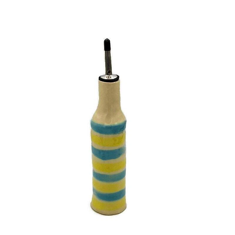 Decorative Handmade Stoneware Olive Oil Bottle Dispenser Housewarming Gift