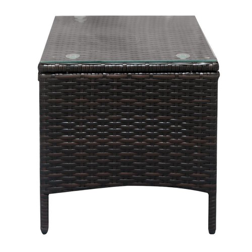 3 Pieces Outdoor Patio Rattan Wicker Chairs Square Coffee Table Furniture Set - Picture 9 of 12