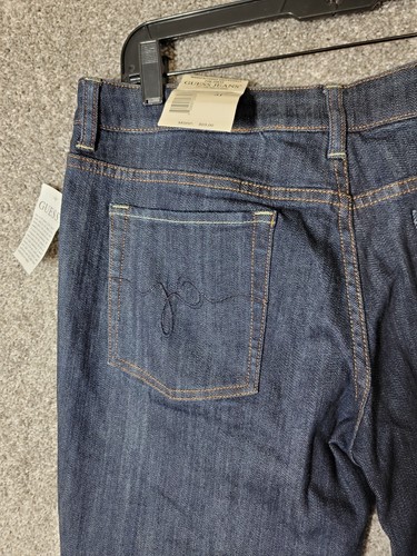 Guess Jeans Womens 31x32 Dark Blue Denim Jeans Mid Rise Bootcut - Picture 10 of 15