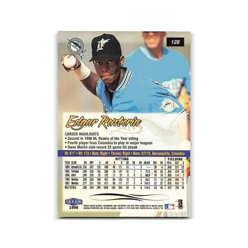 Edgar Remteria 1998 Fleer Ultra #128 Florida Marlins Baseball Card NM - Picture 2 of 3