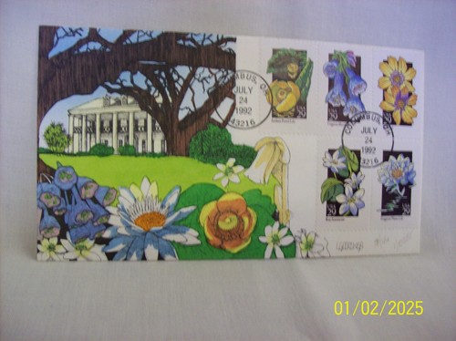 Geerlings FDC Juego de 4 para Wildflowers los 20 sellos HDHP 1992 24/46 - Imagen 5 de 5