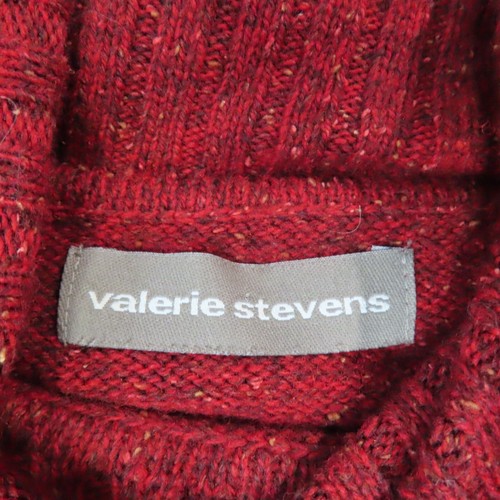 VALERIE STEVENS Sweater Womens Medium Red Turtleneck Sleeveless Woolmark Blend - Picture 2 of 8