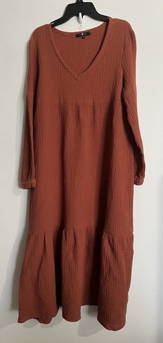 7 For All Mankind Maxikleid Cecelia Gaze Persimmon Größe S - Bild 4 von 6