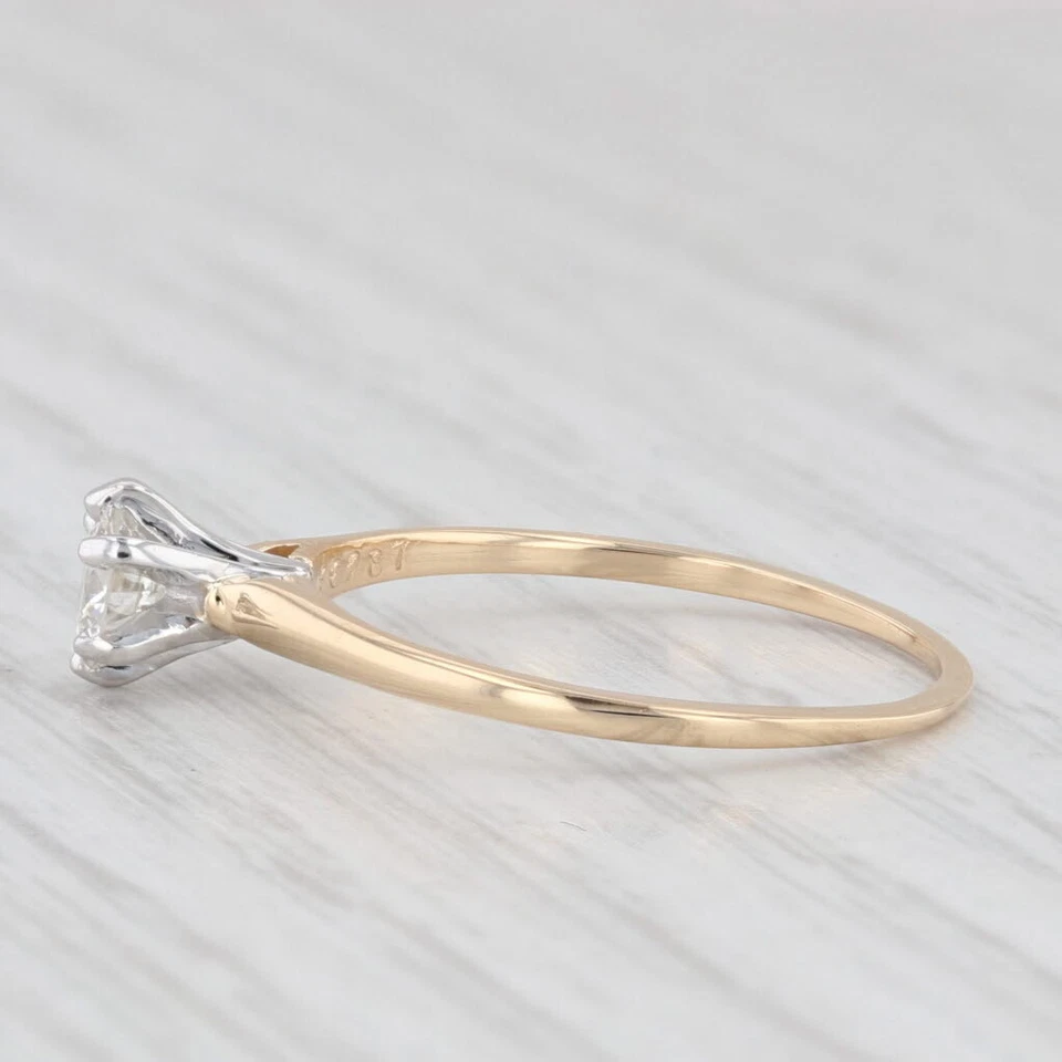 Jabel 0.37ct Round Diamond Solitaire Engagement Ring 14k Gold Size 7.25 - Image 3 of 4