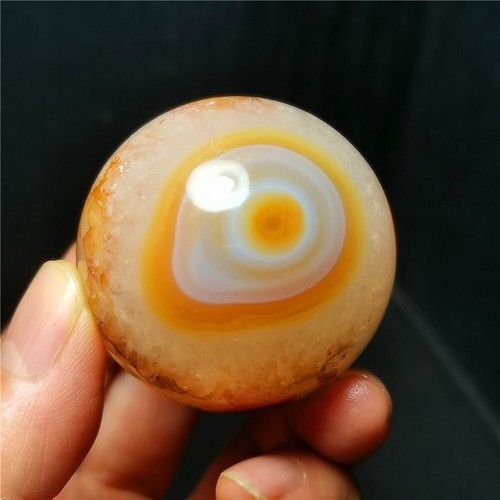 TOP 116G Natur Poliert Gibi Augen Achat Gebändert Achat Kristallkugel Heilung R112 - Bild 5 von 14