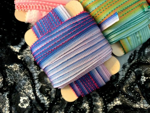 picot edge ombre variegated trim ribbon 1/4" flower making 1yd made in France - Picture 4 of 16