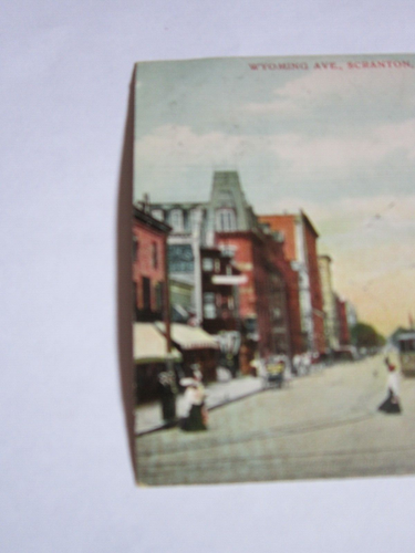 Postal trolley Scranton PA Wyoming Ave Downtown sin dividir parte posterior de 1900 USADA - Imagen 8 de 11