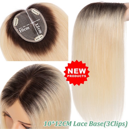 Free Part Women Topper 100% Human Hair Top Toupee Clip in REMY Hairpiece OMBRE X - Bild 9 von 77
