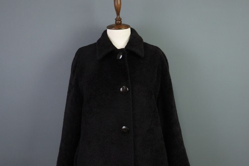 MAX MARA Black Alpaca Wool Single Breasted Coat Overcoat Size EU38 / US 8 / GB10 - Picture 3 of 22