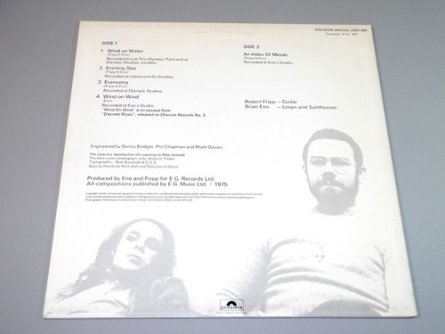 Fripp & Eno NM Polydor (2343094) UK LP - Evening Star, ambient, electronic - Foto 2 di 2