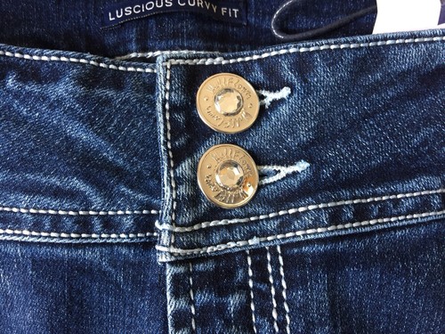WallFlower Luscious Curvy Bling Bootcut Jeans Stretch Juniors Size 17/33 NEW Tag - Picture 8 of 12