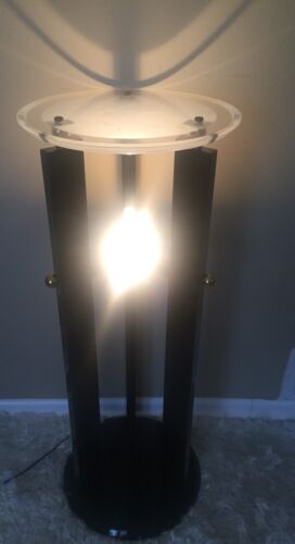 Mid Century Modern Black Lucite Stand Pedestal w/ Light H 36" - Picture 3 of 9
