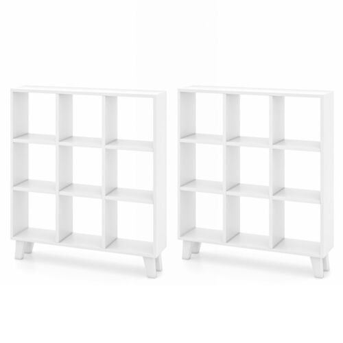 9-Cube Modern Living Room Bookcase w/ 6 Removable Shelf & 4 Raised Support Feet - Picture 3 of 4