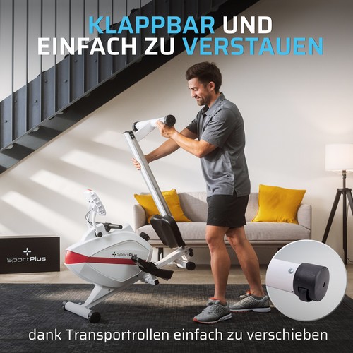 SportPlus Rudergerät Rudermaschine Ruderzugmaschine Klappbar Computer Fitness - Bild 6 von 12