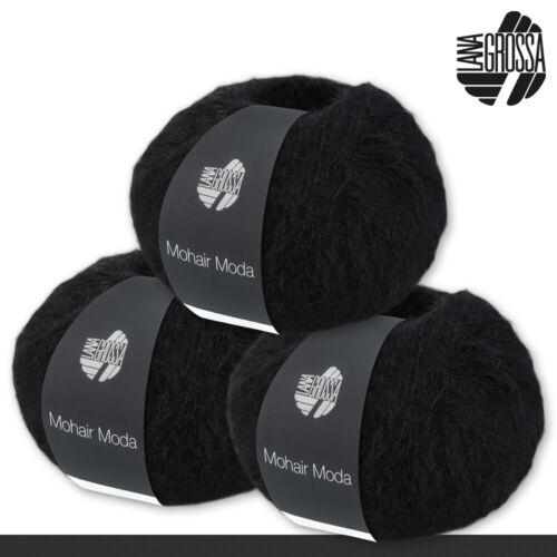 Lana Grossa 3 x 50 g Mohair Moda Wintergarn Wolle Stricken flauschig 18 Farben - Bild 36 von 37