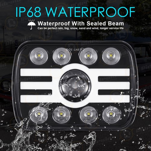 Faro LED apto para 87-95 Jeep Wrangler YJ 7x6" + combo de luz de freno trasera - Imagen 7 de 12