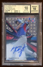 BGS 10 PRISTINE KRIS BRYANT 2015 TOPPS RC #D /99 AUTOGRAPH ON CARD CUBS   MVP ?