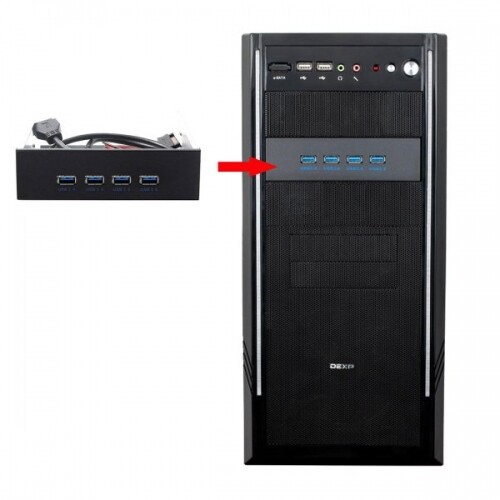 USB 3.0 4-portowy hub do płyty głównej 20-pinowy adapter panelu przedniego kabel w kolorze czarnym - Zdjęcie 3 z 4