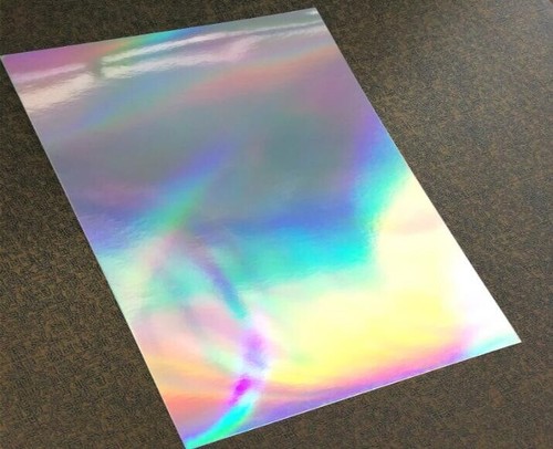 A4 Rainbow Holographic Vinyl Self Adhesive Inkjet Printable Sticker Paper 20pk - Picture 3 of 7