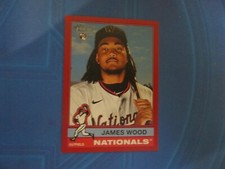 2025 Topps Heritage JAMES WOOD RED Border Nationals RC