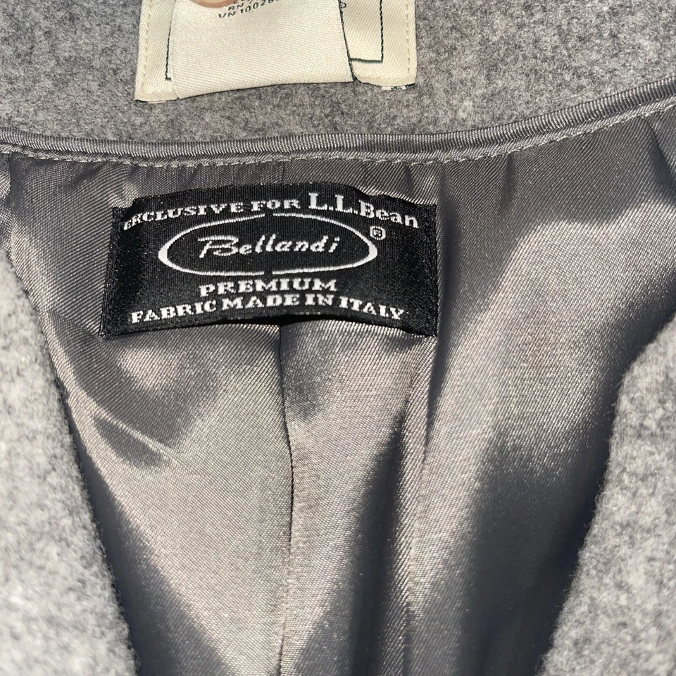 L.L. Bean Gray Boiled Wool Jacket Women's 14 Reg Premium Bellandi Made in Italy - Image 4 of 4