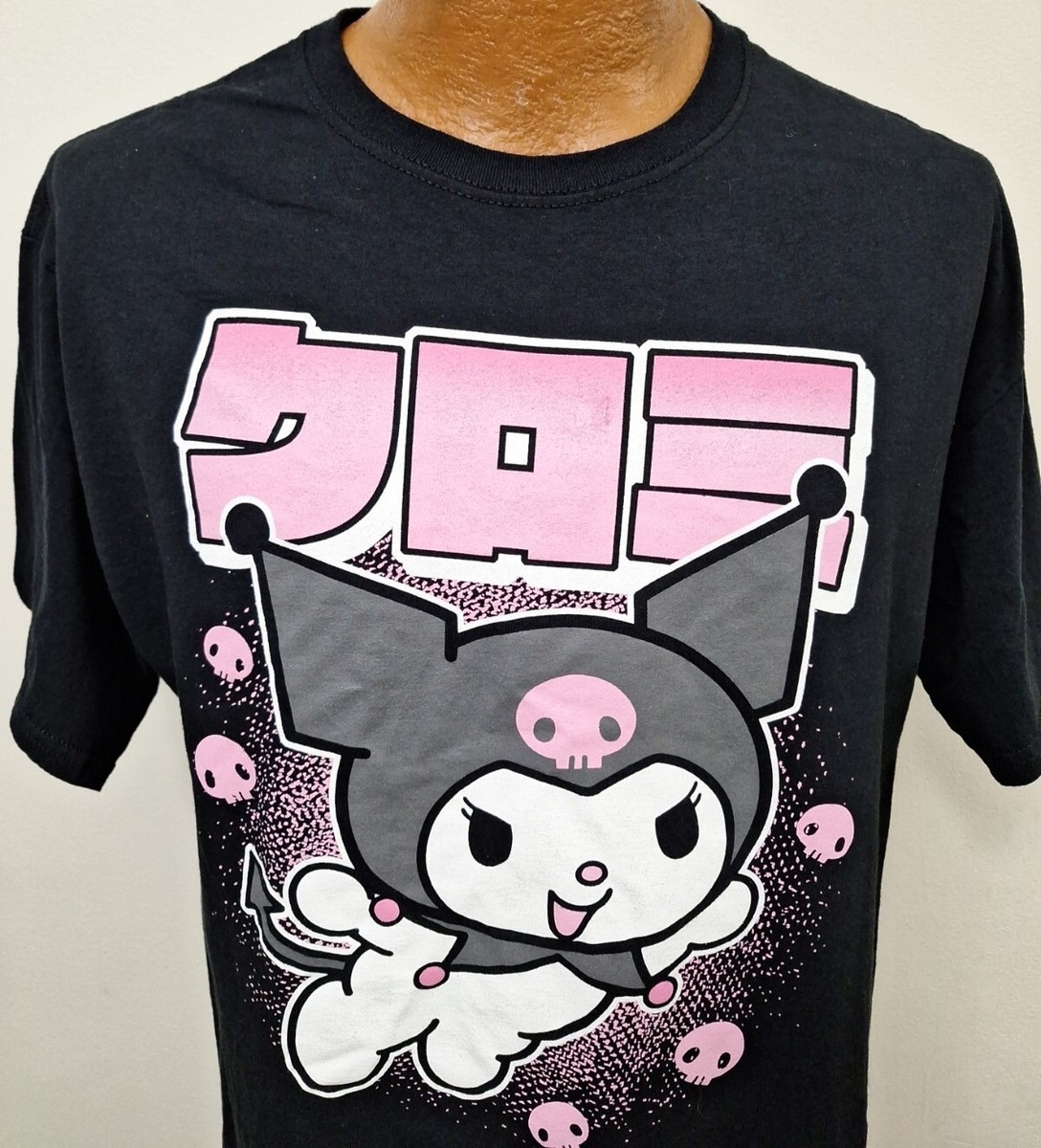 Kuromi T shirt Unisex Licensed Sanrio black Pink Skulls