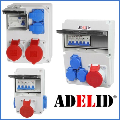 BAUSTROMVERTEILER WANDVERTEILER KOMPLETT 32A 16A 230V MIT BALS DOSE SICHERUNGEN