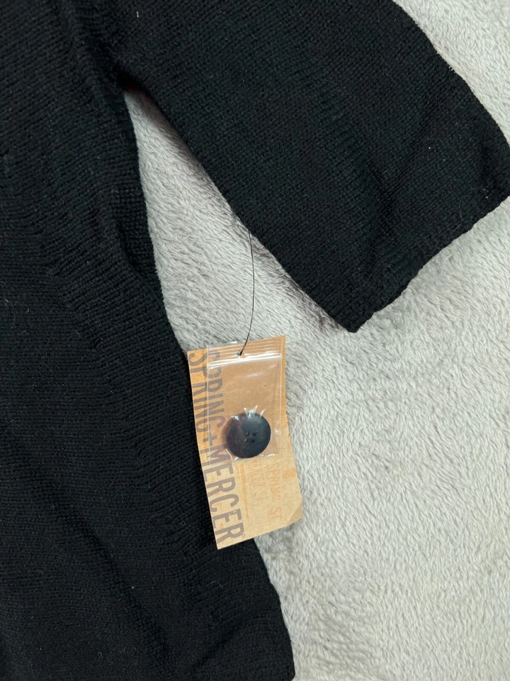 NWT Womens Tops Small Spring Mercer Black Wool Blend High Mock Neck Button Back - Image 4 of 4