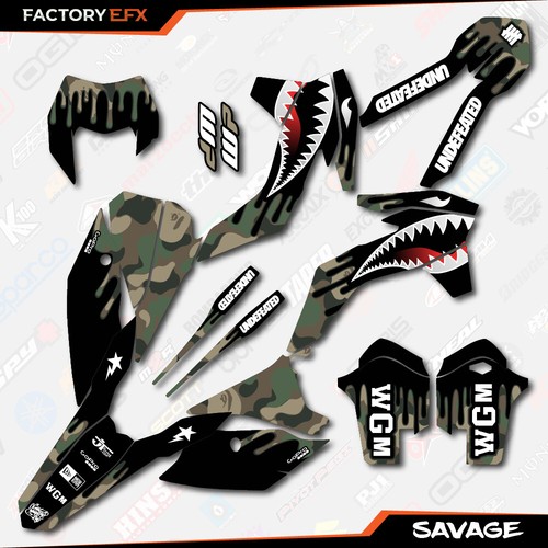 Woodland Savage Camo Graphics Kit fits KTM 13-16 EXC EXC/F XCW 125 250 300 450 - Foto 4 di 5