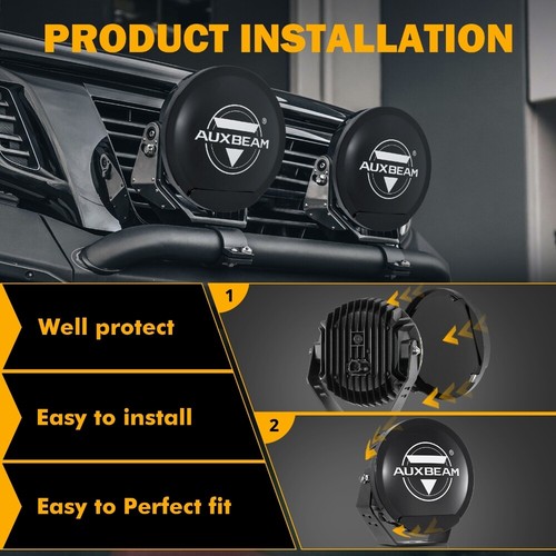 AUXBEAM 7" 240W LED Work Lights Pods Bar Spot Driving Lamp + Protective Covers - Picture 11 of 12
