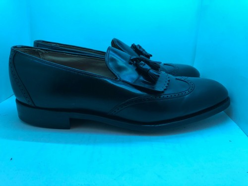 Stafford Men Black Leather Low Top With Slip On Flat Casual Shoes Size US 11 - Picture 5 of 9
