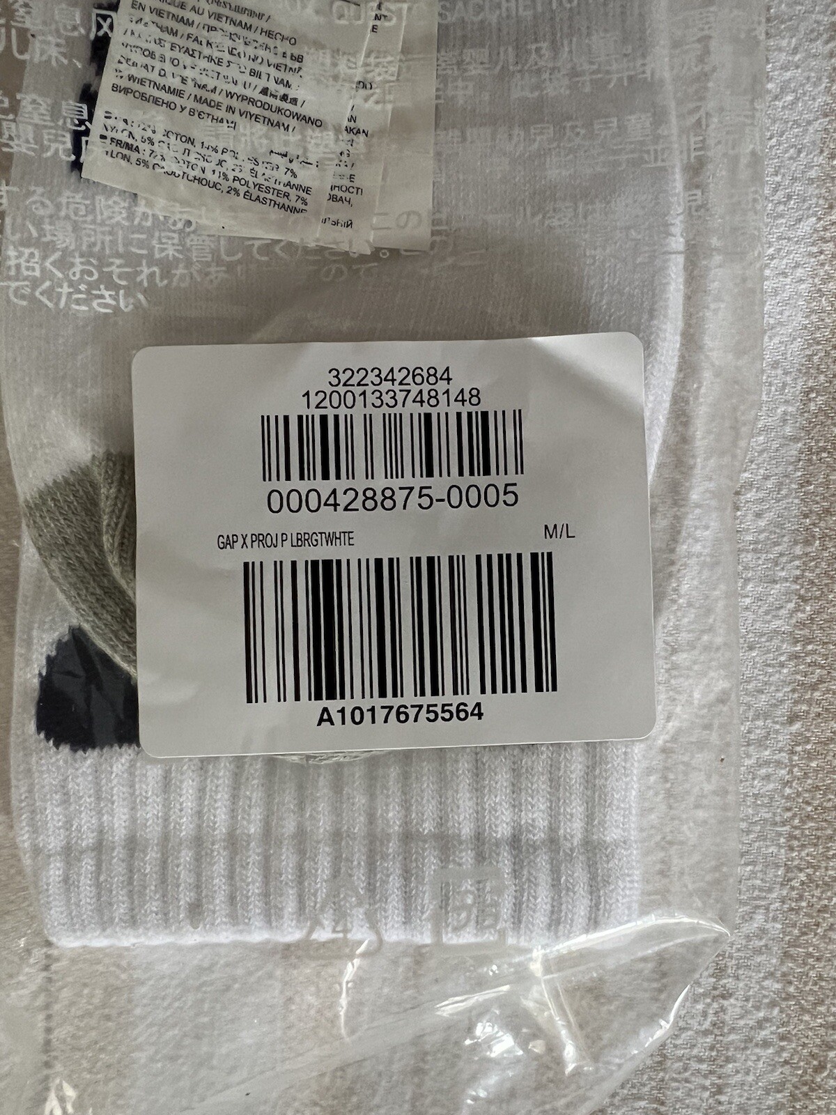 Palace x Gap Logo Crew Sock SS24 Men’s Size M/L Soft Stretch Cotton 90s Retro image 6
