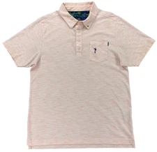 William Murray Mens Polo Golf Shirt M Peach Heather Poly Cotton Short Sleeve
