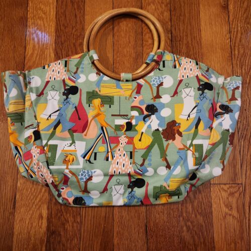 Borsa vintage Neiman Marcus in pensione moda modello diva manici bambù - Foto 5 di 6