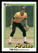 Tim Foli 1981 Donruss #13 Pittsburgh Pirates