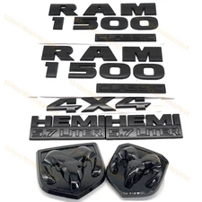 For RAM 1500 CLASSIC FENDER DOOR / GRILLE / TAILGATE 4X4 RAMS HEAD EMBLEM BLACK
