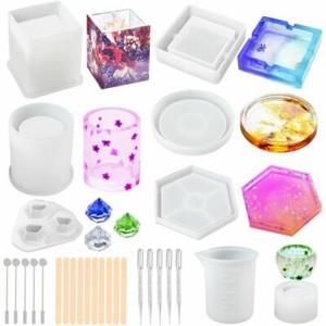 Cups Mats Epoxy Resin Moulds for Resin LETS RESIN Coaster Resin Moulds Silicone Coaster Storage Box Mould Home Decoration