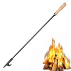  for Fire Pit, 32" Long Heavy Duty Campfire Poker Stick with Wooden Fire Poker